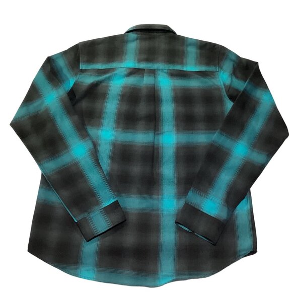 DIXXON Flannel Company Men Crusher Black/Green Long Sleeve Pearl Snaps Size LT - Picture 3 of 4